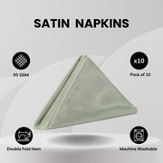 20 Inch Satin Cloth Napkins Sage (Pack of 10)