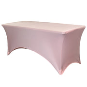 Stretch Spandex 4 Ft Rectangular Table Cover Blush