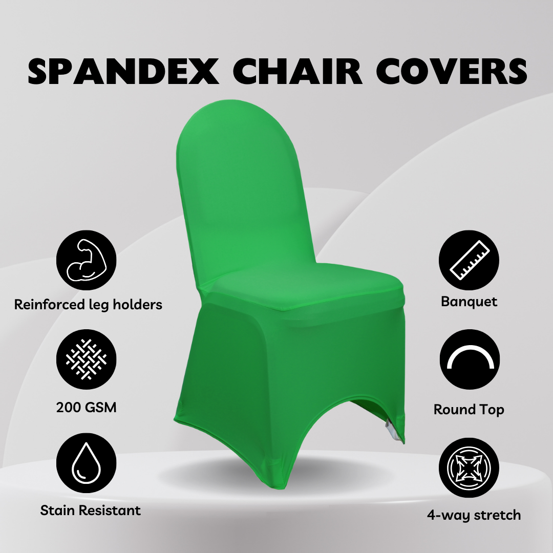 Green spandex chair covers sale