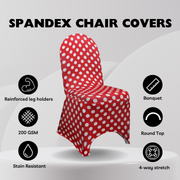 Stretch Spandex Banquet Chair Cover Red and White Polka Dot