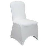 Square Top Spandex Banquet Chair Cover White