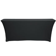 Stretch Spandex 8 ft x 18 Inches Rectangular Classroom Table Cover Black