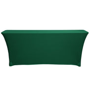 Stretch Spandex 8 ft x 18 Inches Rectangular Classroom Table Cover Hunter Green