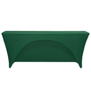 Stretch Spandex 8 ft x 18 Inches Open Back Rectangular Classroom Table Cover Hunter Green