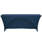 8 Ft x 18 Inches Open Back Classroom Table Cover Navy Blue