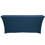 Stretch Spandex 6 ft x 18 Inches Classroom Rectangular Table Cover Navy Blue