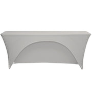 Spandex 6 Ft x 18 Inches Open Back Rectangular Table Cover Silver
