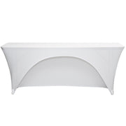 6Ft x 18 Inches Open Back Classroom Spandex Table Cover White