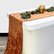 14 x 108 Inch Crushed Velvet Table Runner Terracotta