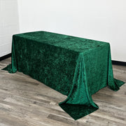 90 x 156 Inch Rectangular Crushed Velvet Tablecloth Emerald Green