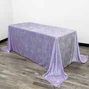 90 x 156 Inch Rectangular Crushed Velvet Tablecloth Lavender
