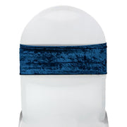 Velvet Spandex Chair Bands Navy Blue (Pack of 10)