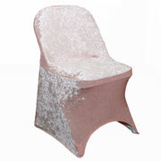 Velvet Spandex Folding Chair Cover Blush