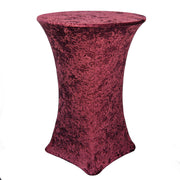 Velvet Spandex 30 Inch Highboy Cocktail Round Table Cover Burgundy