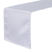 14 x 108 inch L'amour Satin Table Runner White - Bridal Tablecloth