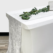 14 x 108 Inch Crushed Velvet Table Runner White