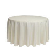 108 inch Polyester Round Tablecloth Ivory - Bridal Tablecloth
