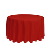108 inch Polyester Round Tablecloth Red - Bridal Tablecloth