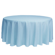 132 inch Polyester Round Tablecloth Light Blue - Bridal Tablecloth