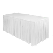 21 ft x 29 inch Polyester Pleated Table Skirt White - Bridal Tablecloth