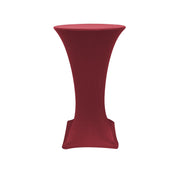 24 inch Highboy Cocktail Round Stretch Spandex Table Cover Burgundy