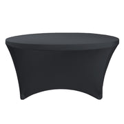 Stretch Spandex 5 ft Round Table Cover Black - Bridal Tablecloth