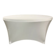 Stretch Spandex 5 ft Round Table Cover Ivory - Bridal Tablecloth