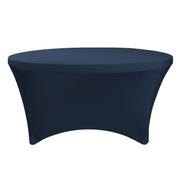 Stretch Spandex 5 ft Round Table Cover Navy Blue - Bridal Tablecloth