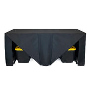 8 ft Fitted Slit Open Back Polyester Rectangular Tablecloth Black - Bridal Tablecloth