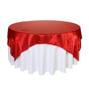 72 inch Square Satin Table Overlay Red - Bridal Tablecloth