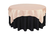 72 inch Square Satin Table Overlay Blush