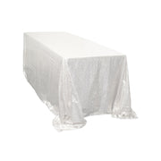 90 x 132 inch Rectangular Glitz Sequin Tablecloth White