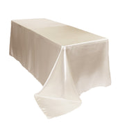 90 x 156 inch Satin Rectangular Tablecloth Ivory