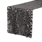 14" x 108" Large Payette Sequin Table Runner Black