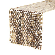 14" x 108" Large Payette Sequin Table Runner Champagne