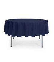 70 Inch Round Polyester Tablecloth Navy Blue