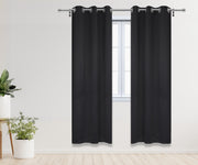42 X 84 Inch Blackout Polyester Curtains with Grommets Black - 2 Panels - Bridal Tablecloth