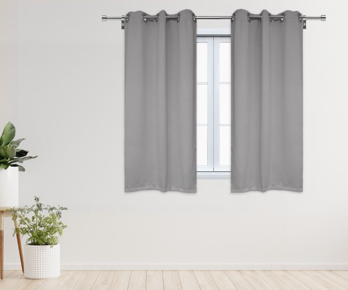 Navy Blue Blackout Curtains – Short 42W X 45L, Room Darkening Set Of 2, Rod Pocket