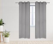 52 X 84 Inch Blackout Polyester Curtains with Grommets Gray - 2 Panels - Bridal Tablecloth