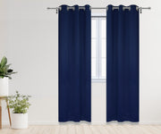 52 X 95 Inch Blackout Polyester Curtains with Grommets Navy Blue - 2 Panels - Bridal Tablecloth
