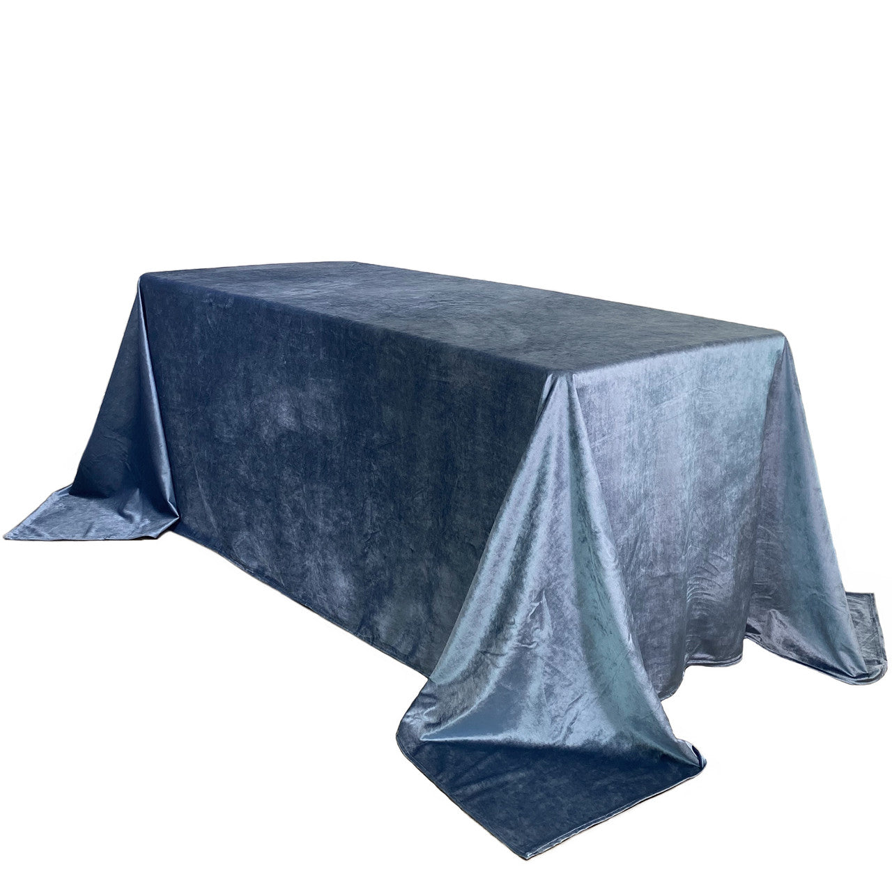 Navy Blue 90 x 156 Inch Rectangular Crushed Velvet Table Cloth