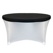 Stretch Spandex 6 ft Round Table Topper/Cap Black