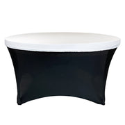 Stretch Spandex 5 ft Round Table Topper/Cap White - Bridal Tablecloth