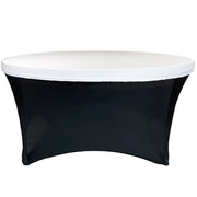 Stretch Spandex 6 ft Round Table Topper/Cap White - Bridal Tablecloth