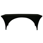 Stretch Spandex 8 Ft Open Sides Rectangular Table Cover Black