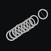 Round Rhinestone Chair Sash Buckle Silver 10/Pack