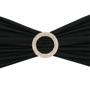 Round Rhinestone Chair Sash Buckle Gold 10/Pack