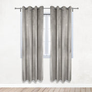 52 X 84 Inch Velvet Curtains with Grommets Gray - 2 Panels - Bridal Tablecloth