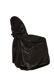 Satin Self-Tie Universal Chair Covers Black