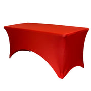 Stretch Spandex 6 Ft Rectangular Table Cover Red - Bridal Tablecloth